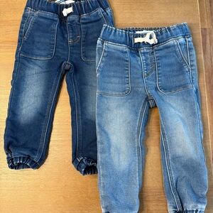 Old Navy Kids Denim Jogger Pants - Dark Blue and Light Blue